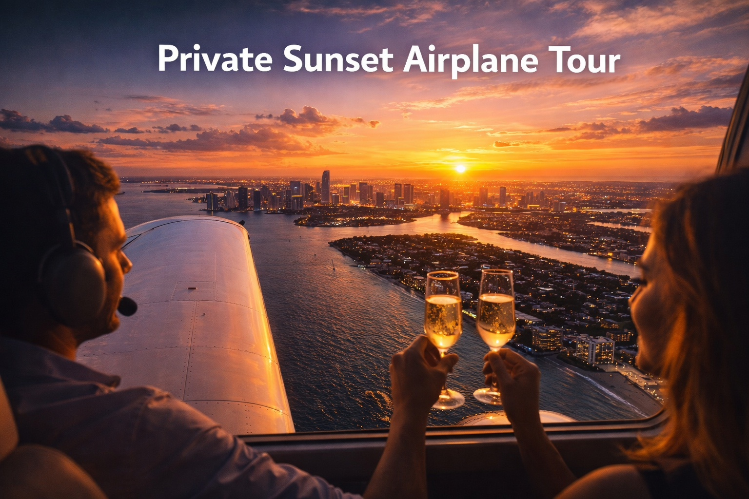 Miami Private Sunset Airplane Tour
