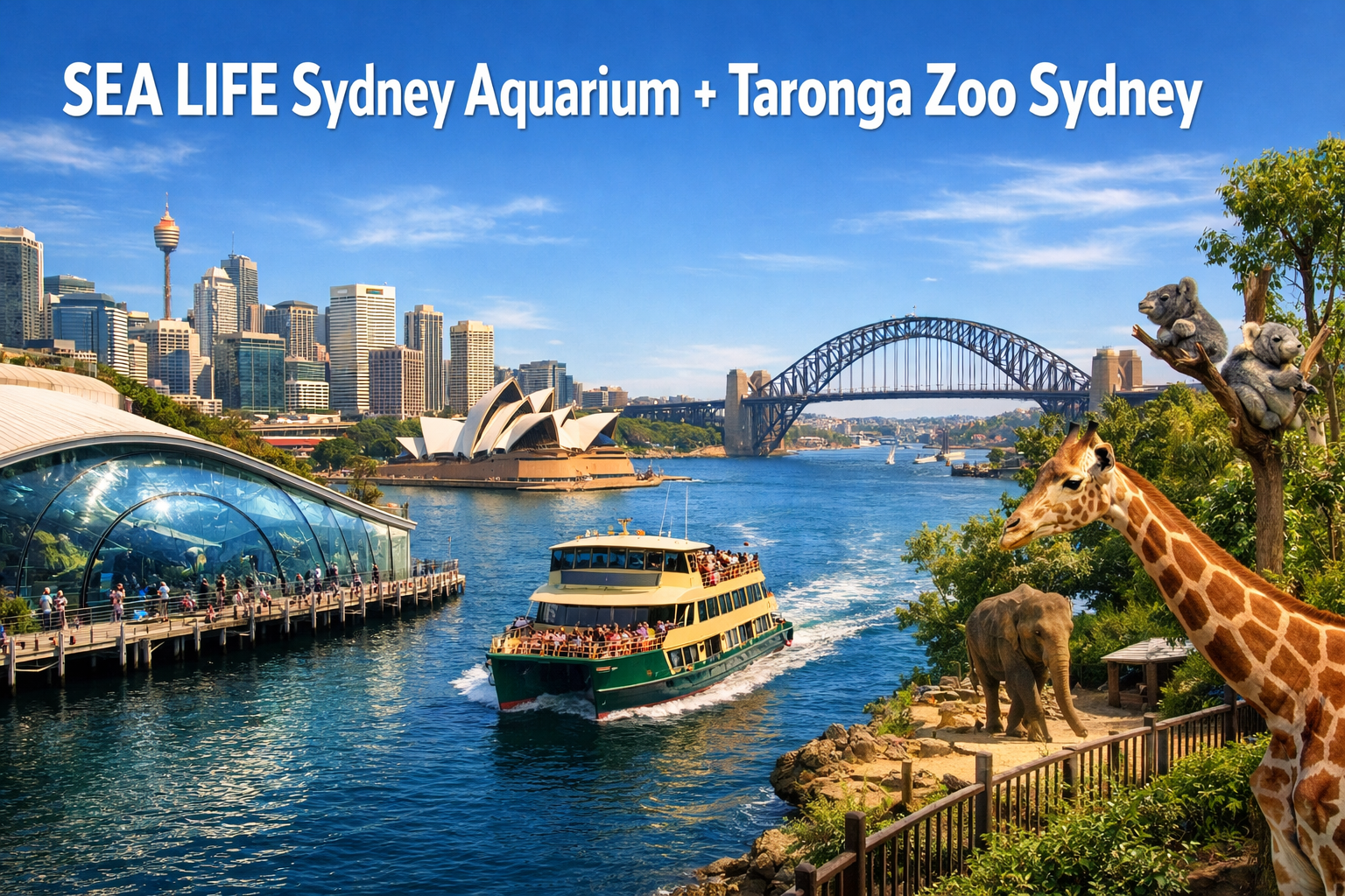 SEA LIFE Sydney Aquarium + Taronga Zoo Ferry Combo