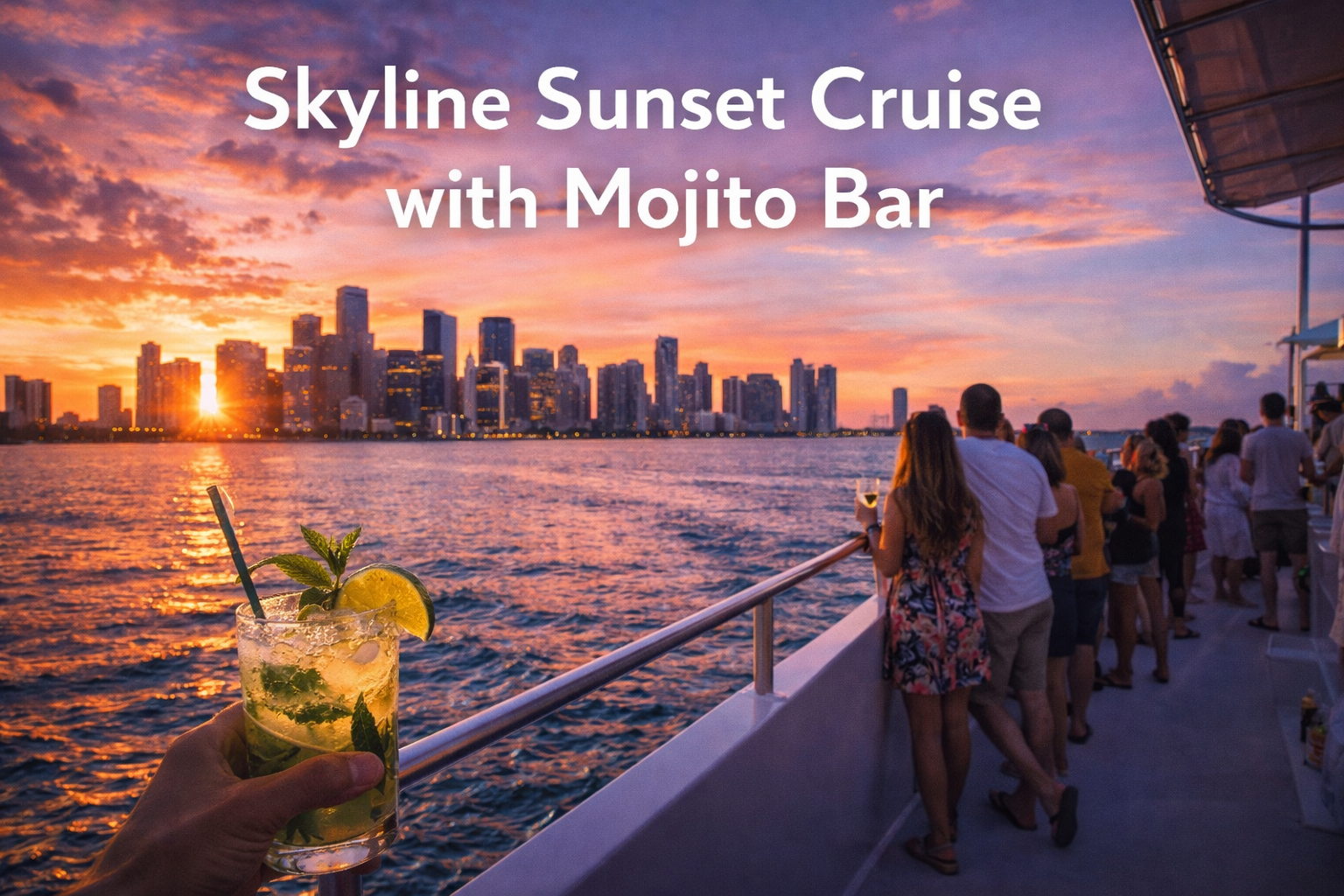 Miami Skyline Sunset Cruise with Mojito Bar