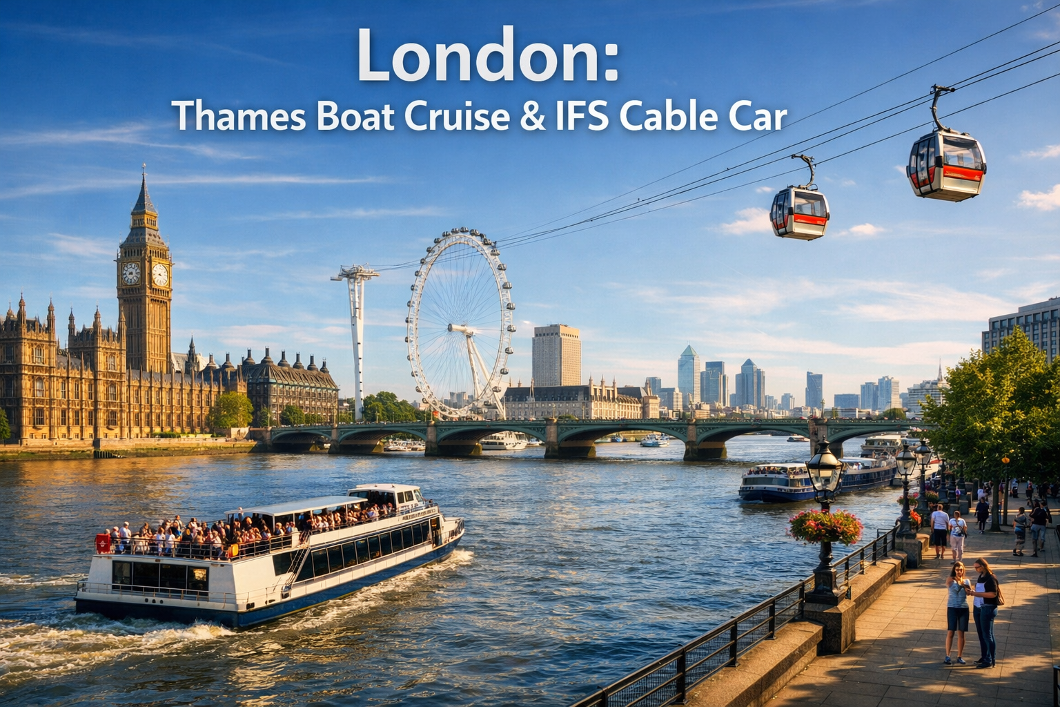 Thames Boat Cruise & IFS Cable Car