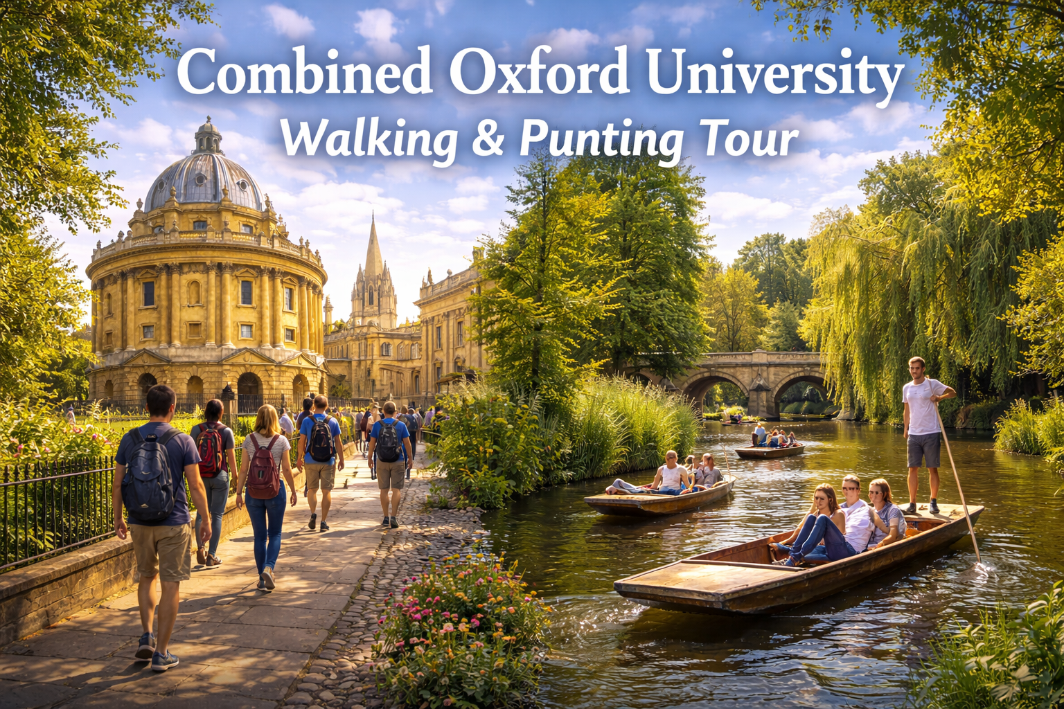 Combined Oxford University Walking & Punting Tour