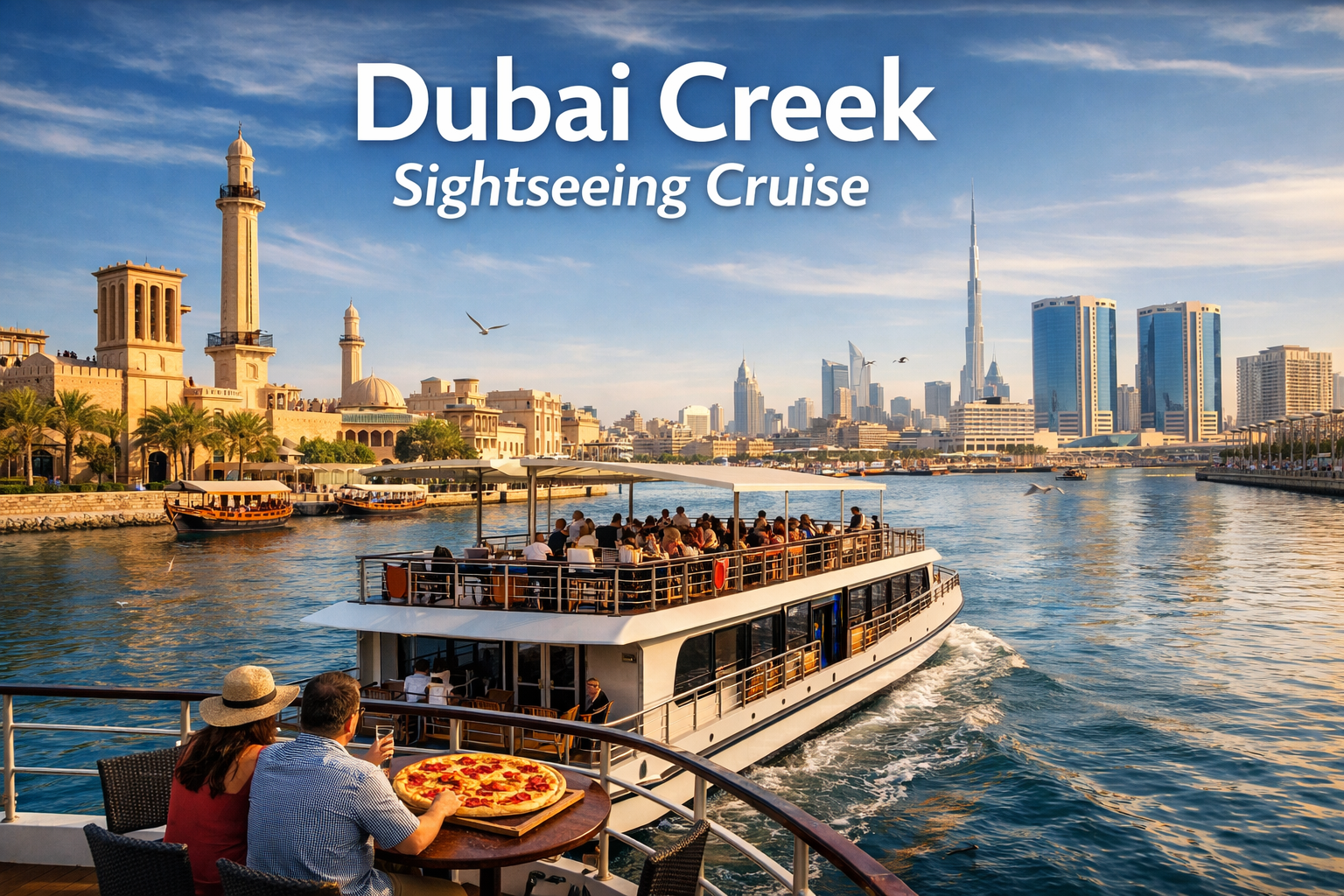 Dubai Creek Sightseeing Cruise with Pizza